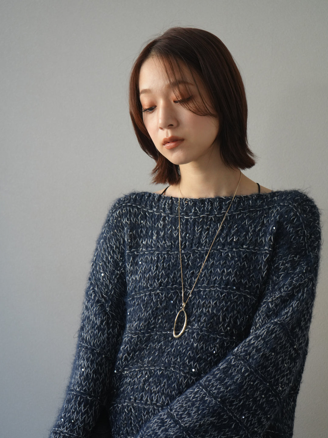 [予約]ドロップモチーフロングネックレス/gold