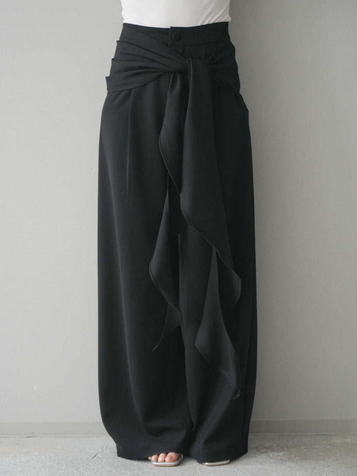 [予約]ラッフルベルトワイドパンツ/black