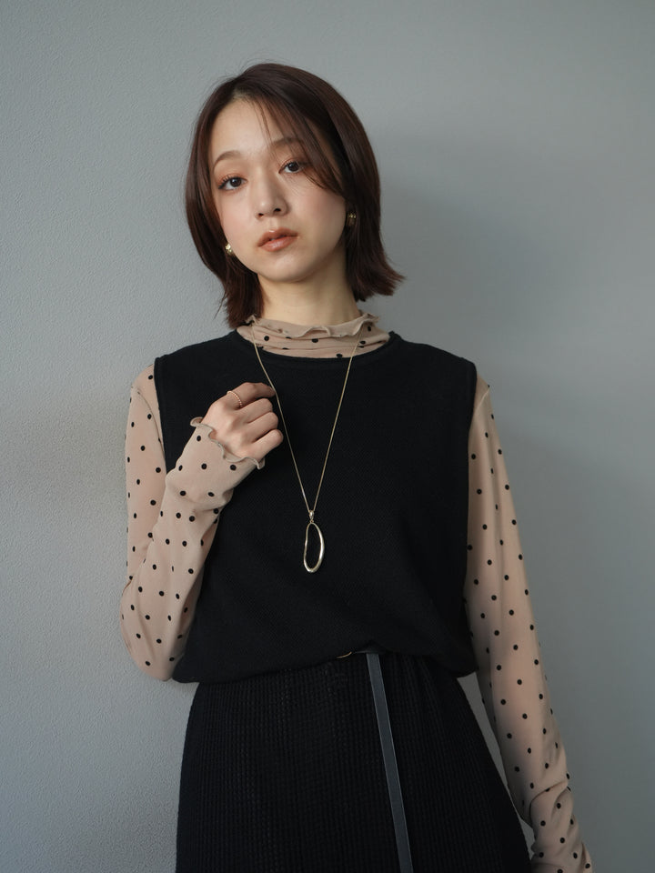 [予約]ドロップモチーフロングネックレス/gold