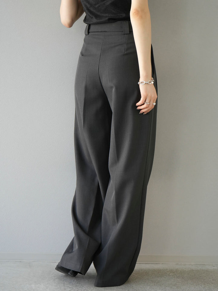 [Pre-order] 3-tuck wide pants/charcoal