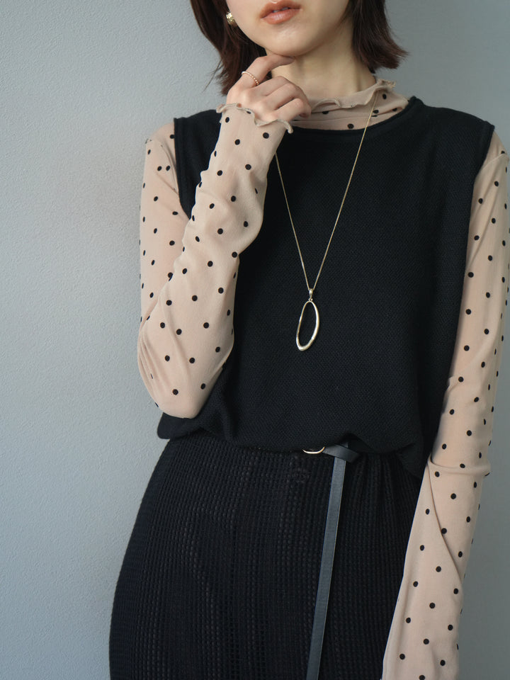 [予約]ドロップモチーフロングネックレス/gold