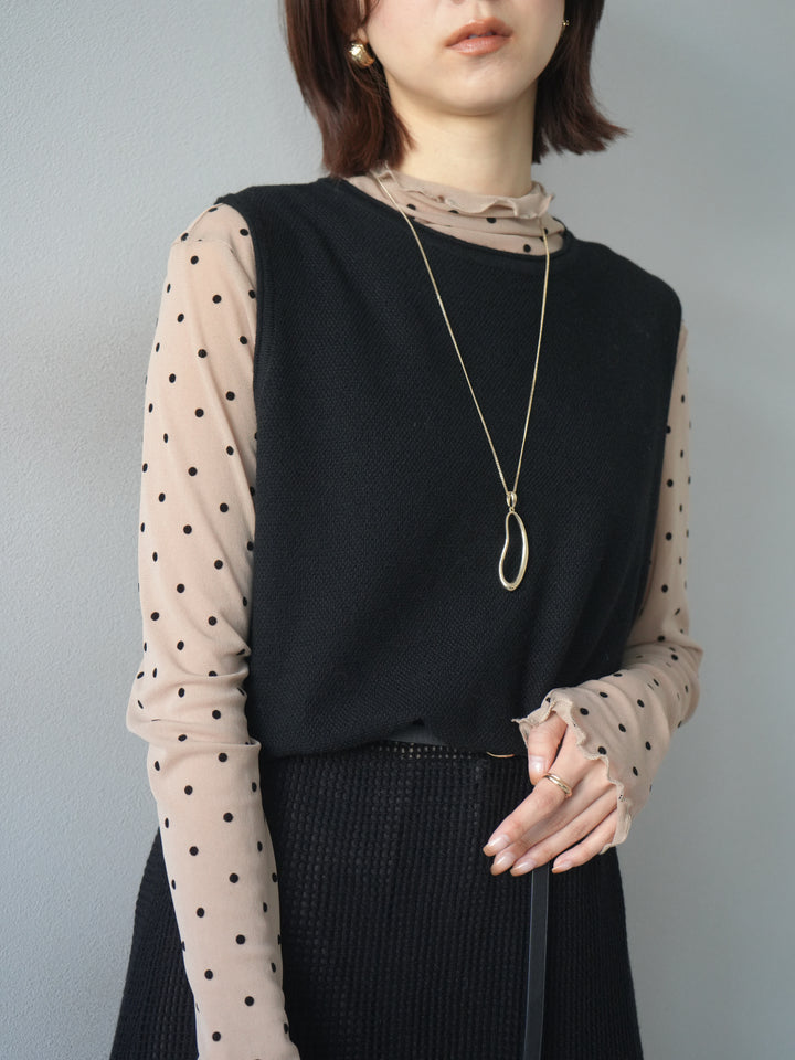 [予約]ドロップモチーフロングネックレス/gold