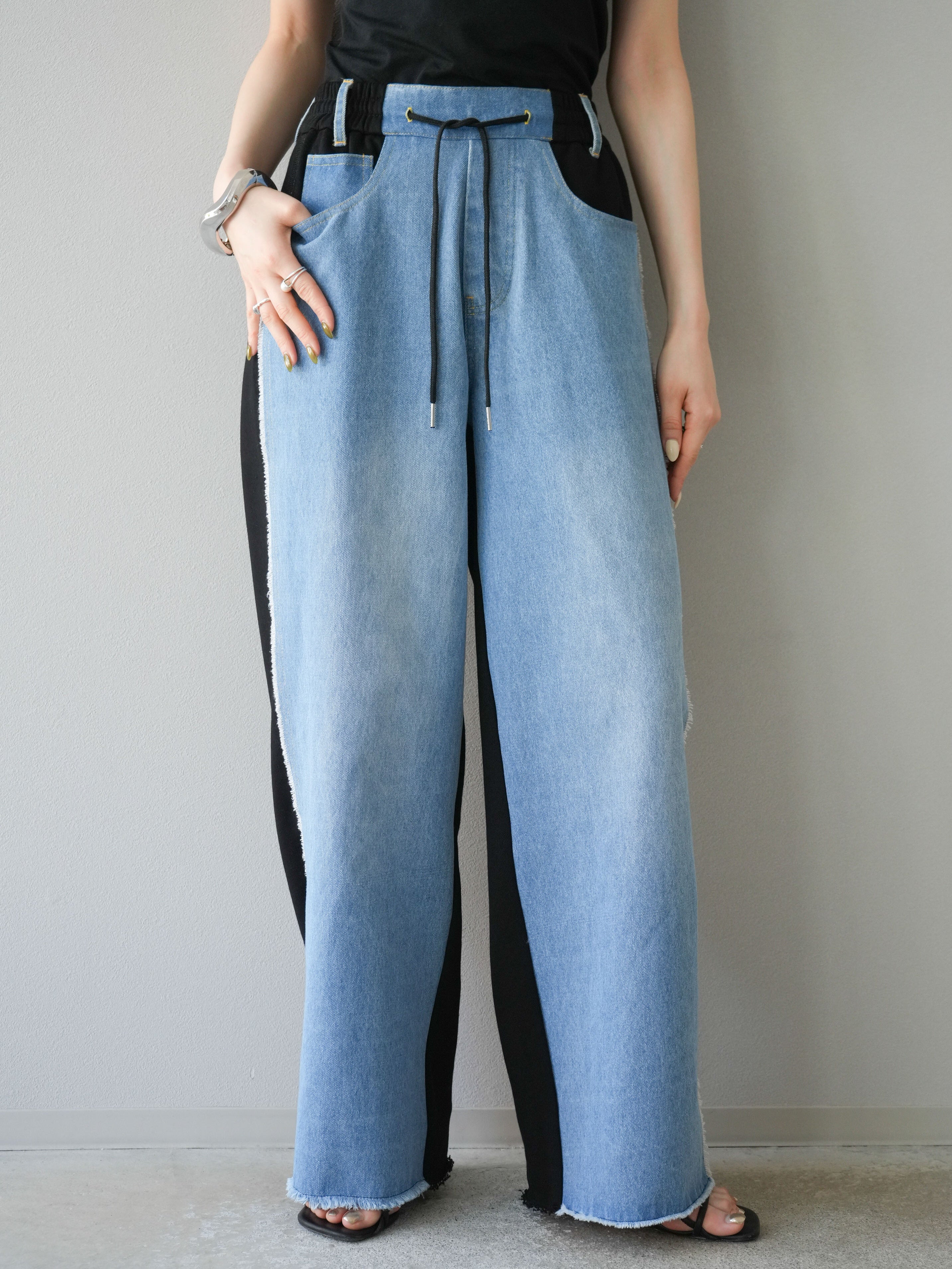 auskou ドッキングデニムパンツ auskou ドッキングデニムパンツ