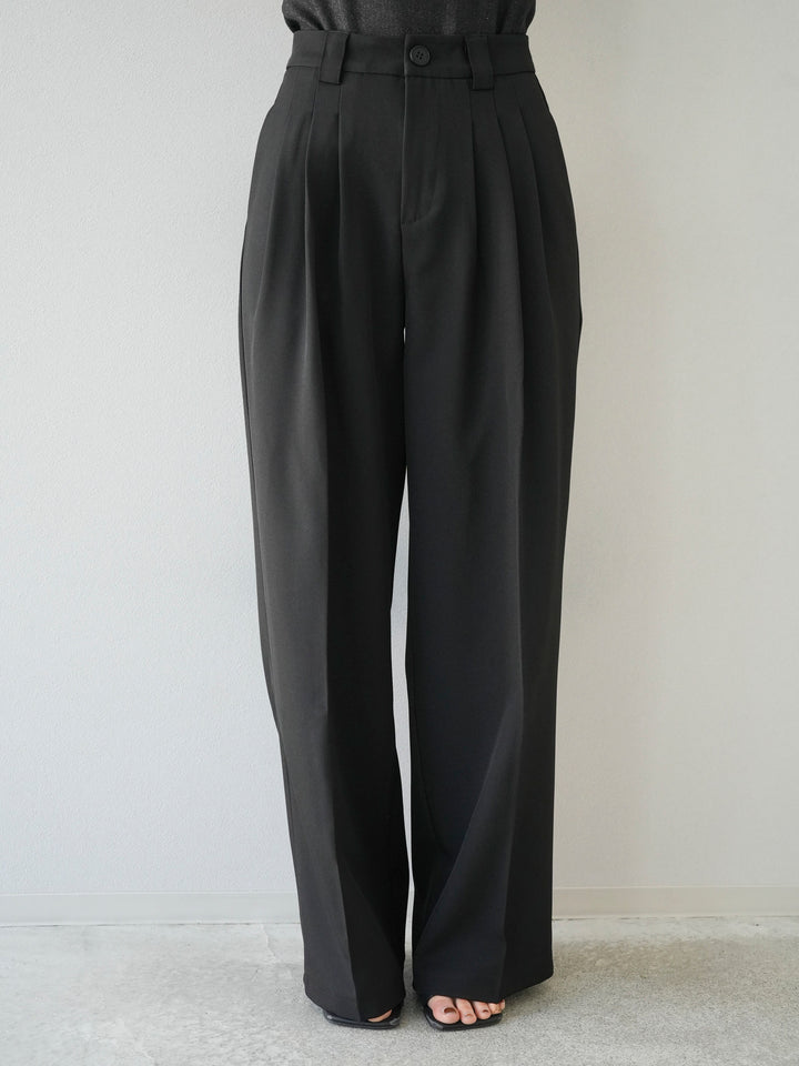 [Pre-order] 3-pleat wide pants/black