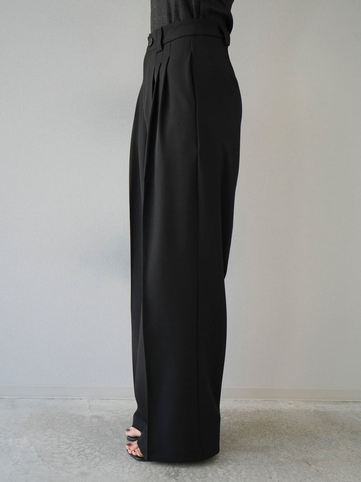 [Pre-order] 3-pleat wide pants/black