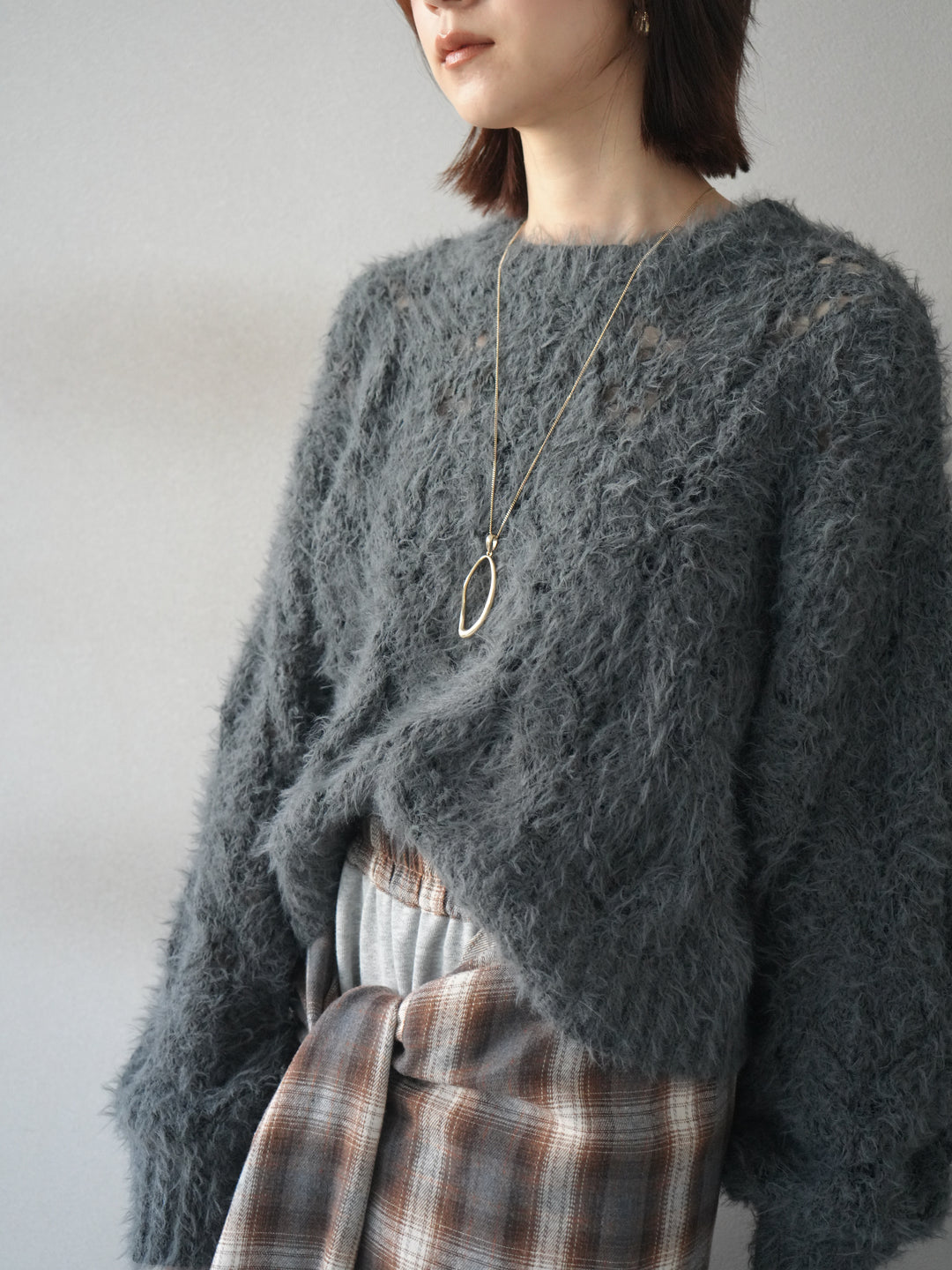 [予約]ドロップモチーフロングネックレス/gold