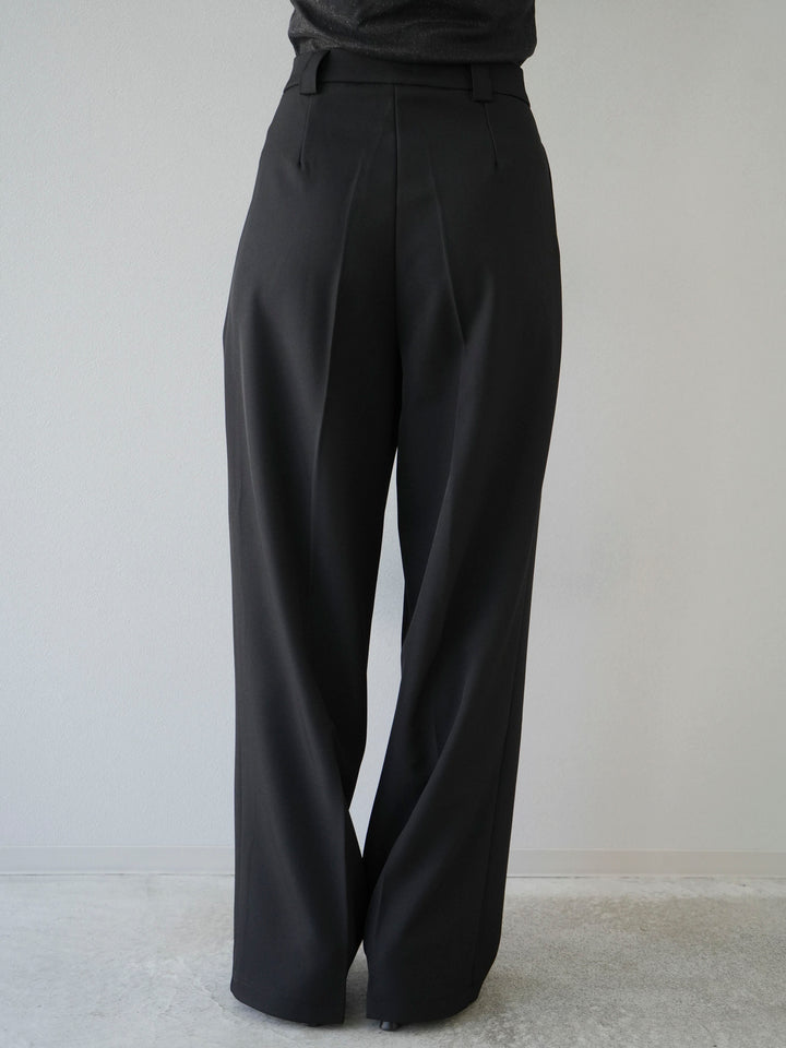 [Pre-order] 3-pleat wide pants/black