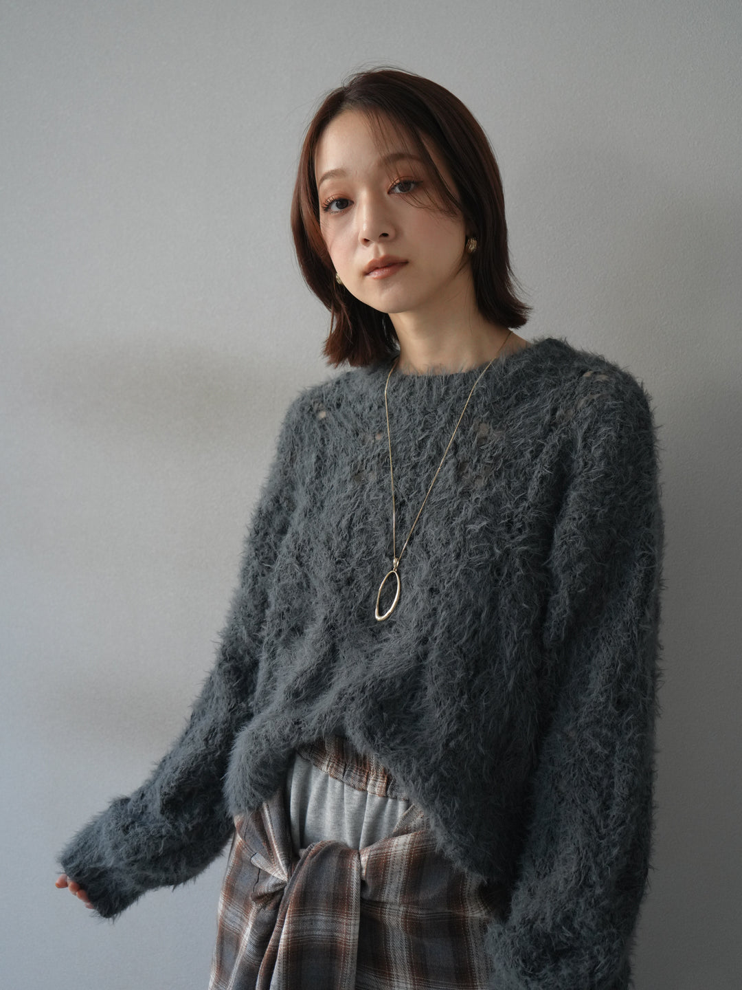 [予約]ドロップモチーフロングネックレス/gold