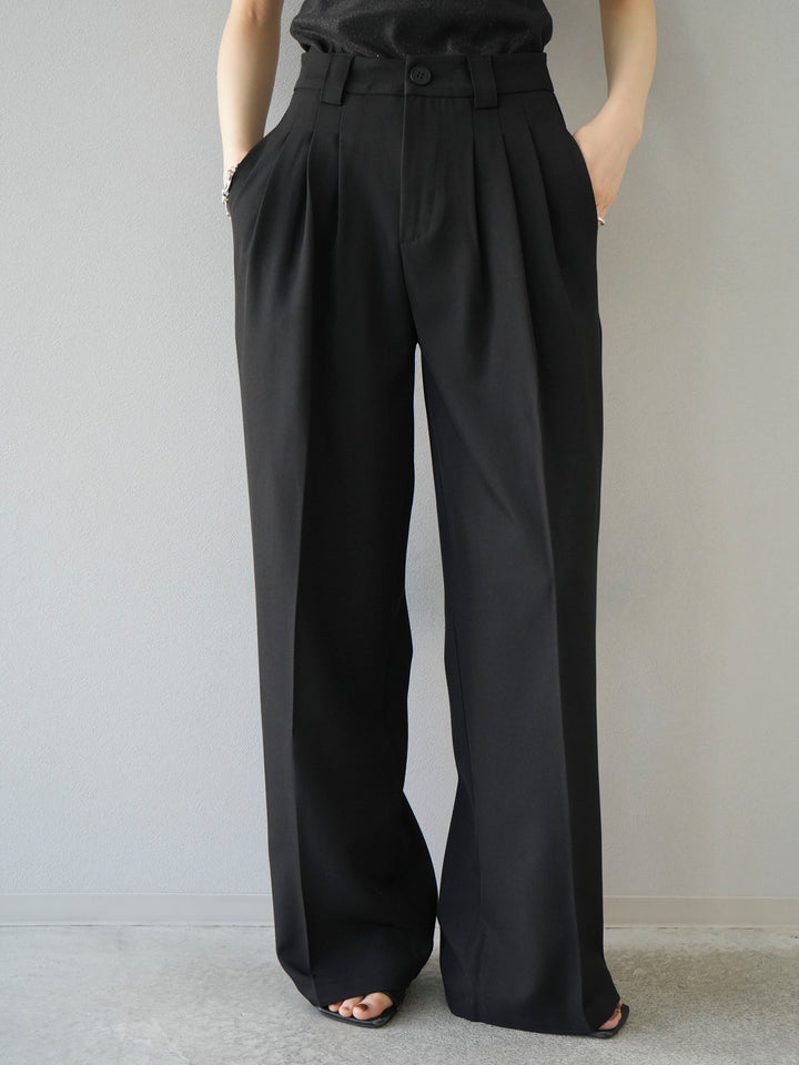 [Pre-order] 3-pleat wide pants/black