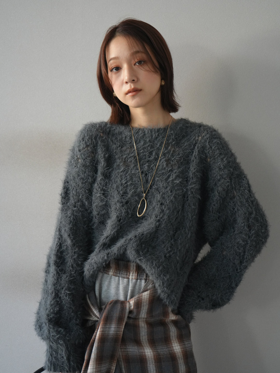 [予約]ドロップモチーフロングネックレス/gold