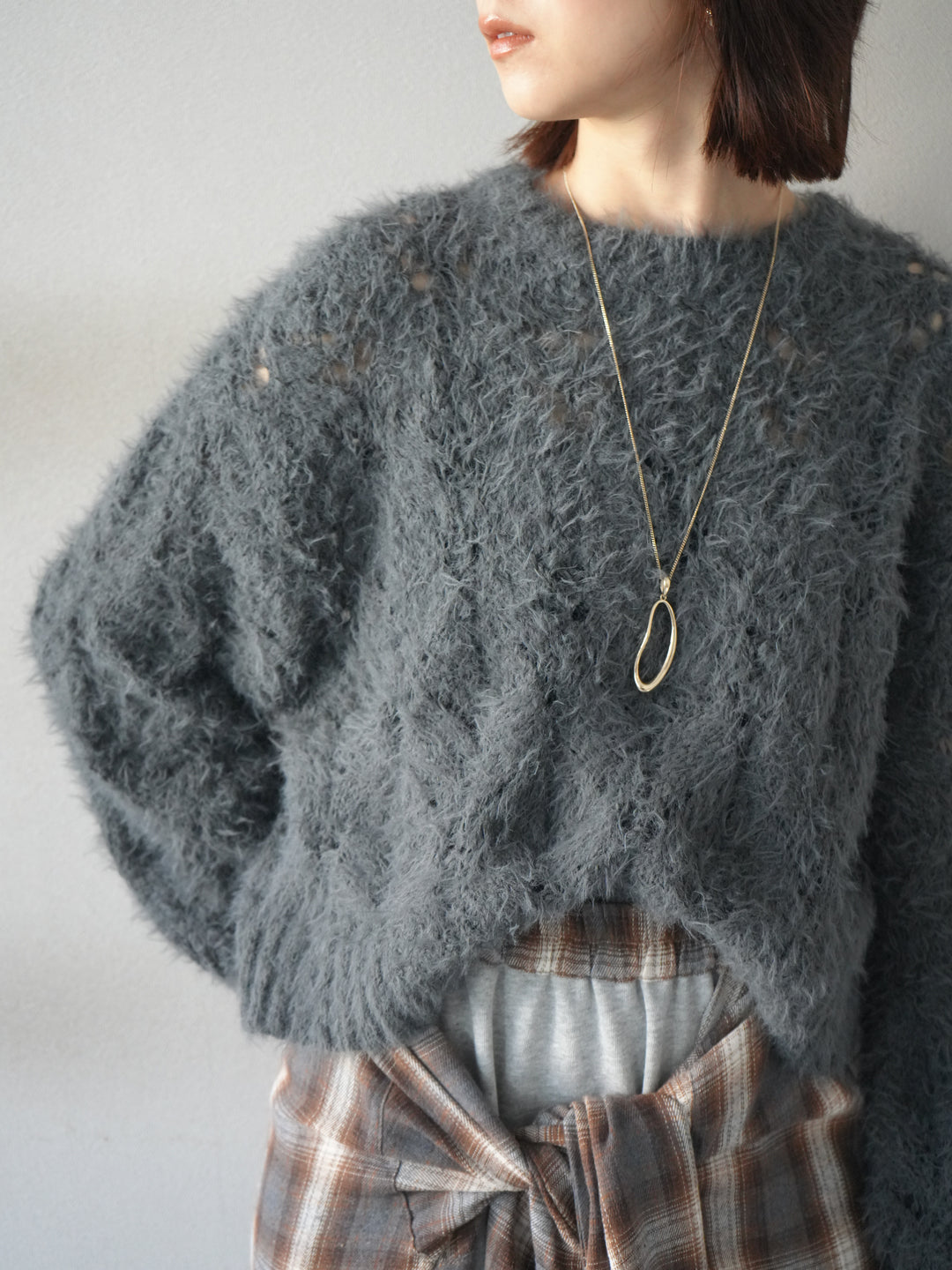 [予約]ドロップモチーフロングネックレス/gold