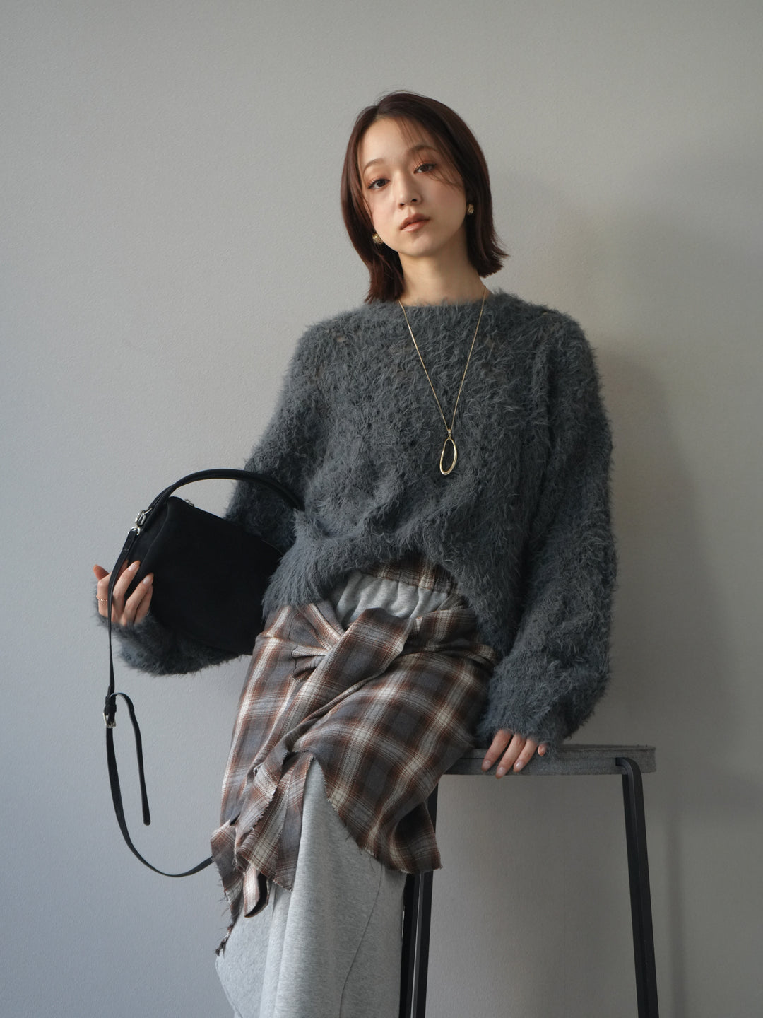 [予約]ドロップモチーフロングネックレス/gold