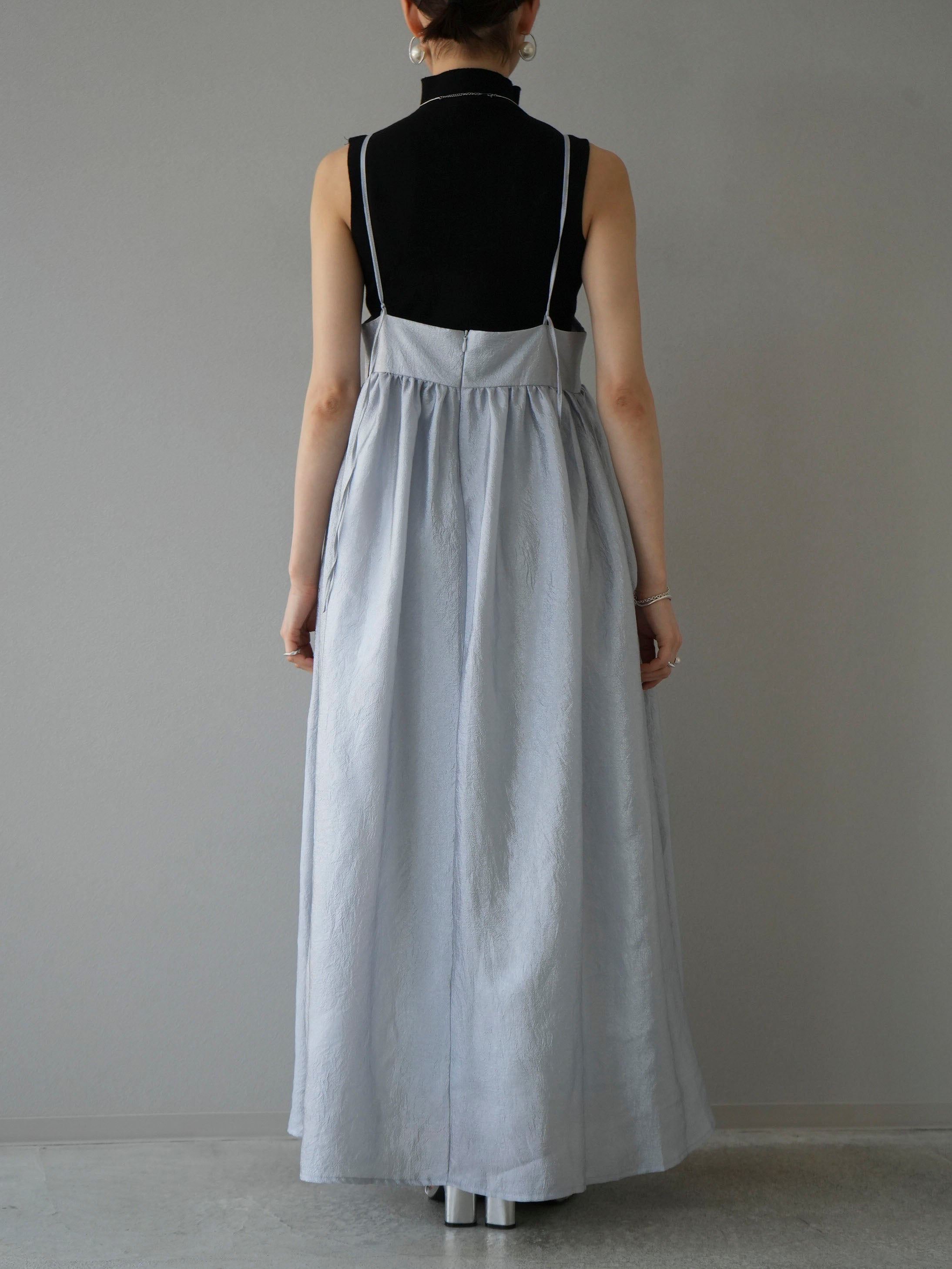 予約]シアーワッシャーボリュームキャミワンピース/グレー – Lumier