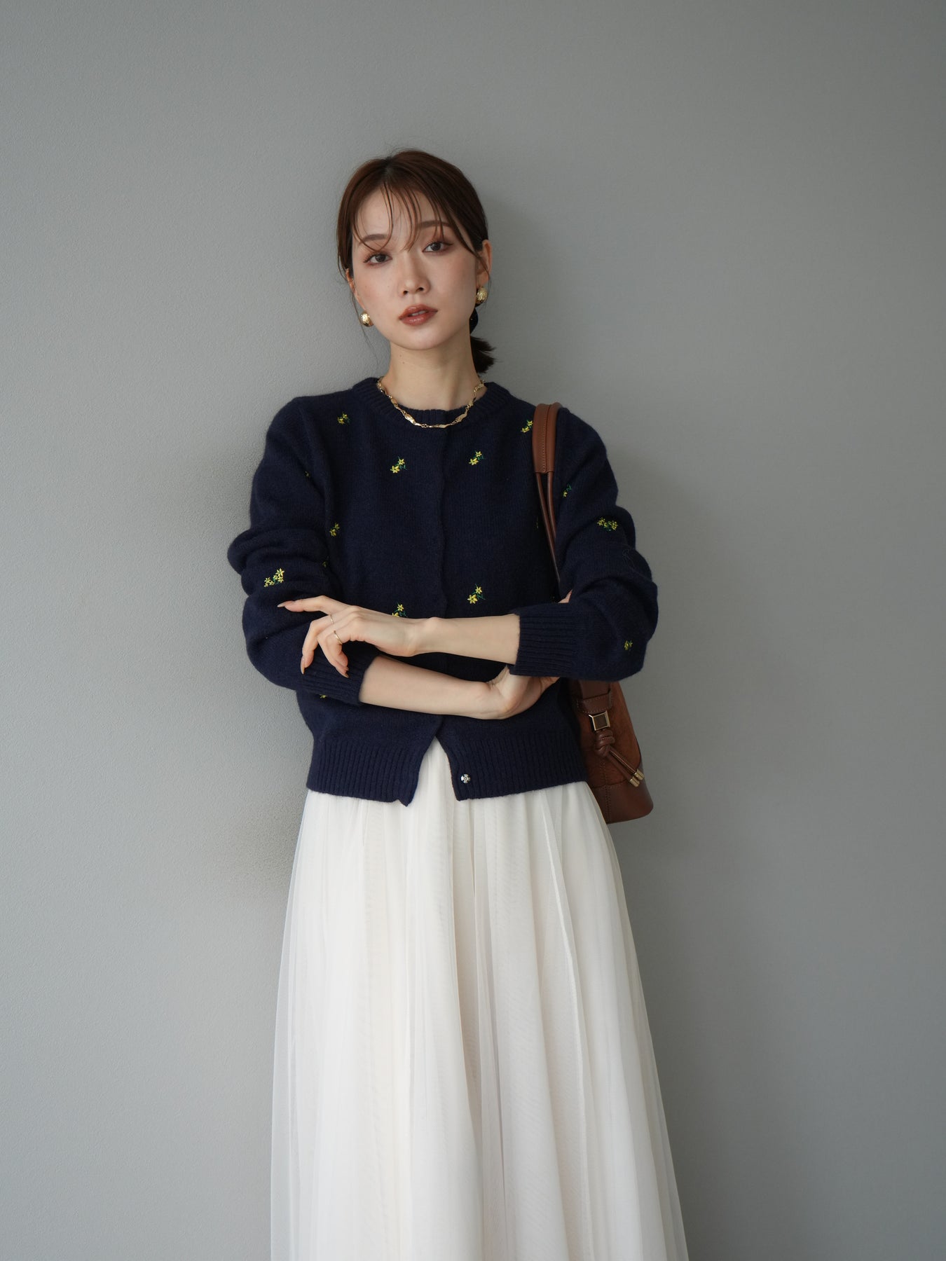 美品♡ドゥロワー サマーニット フリンジカーディガン リネン ネイビー 2 美品♡ドゥロワー サマーニット フリンジカーディガン リネン