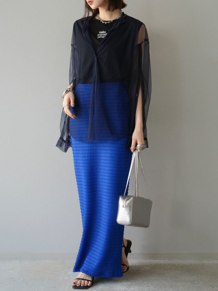 [予約]ロゴ刺繍ノースリートップス/ブラック