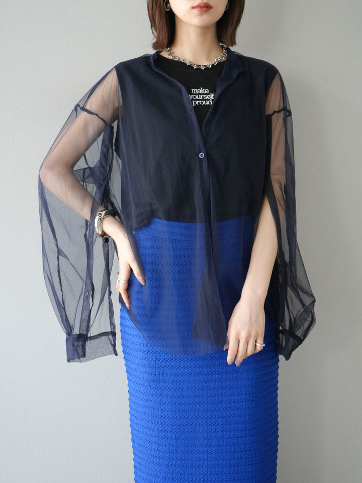 [予約]ロゴ刺繍ノースリートップス/ブラック