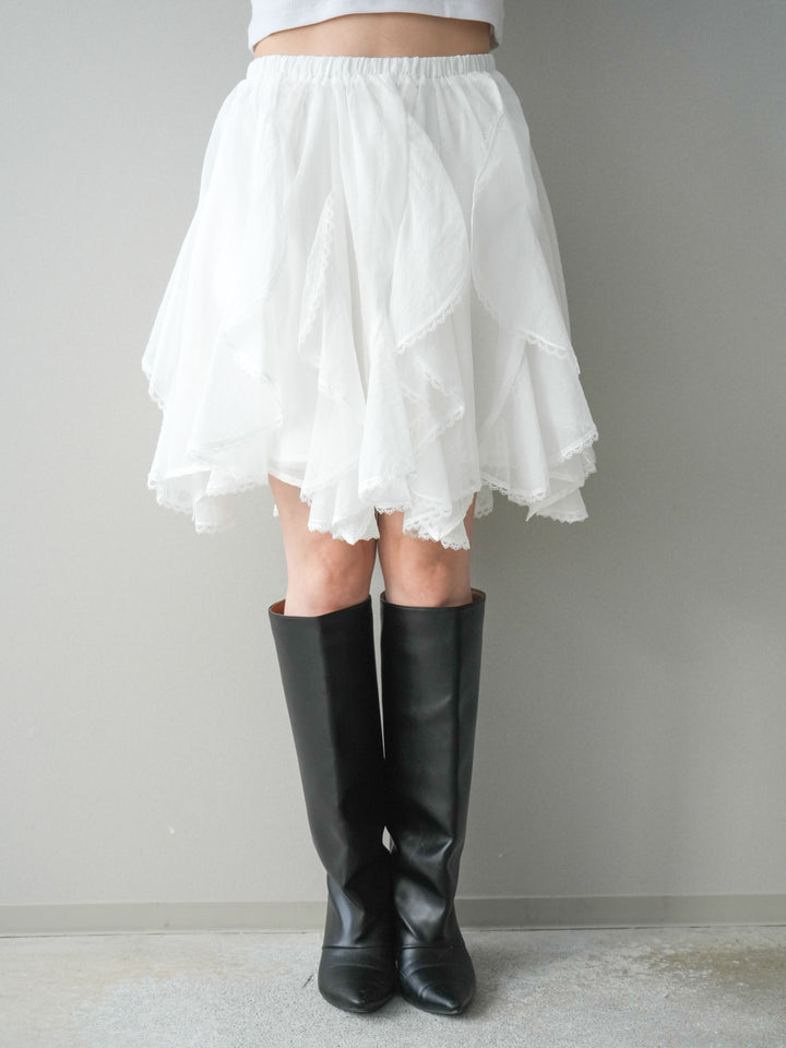 [予約]ラッフルレースミニスカート/white