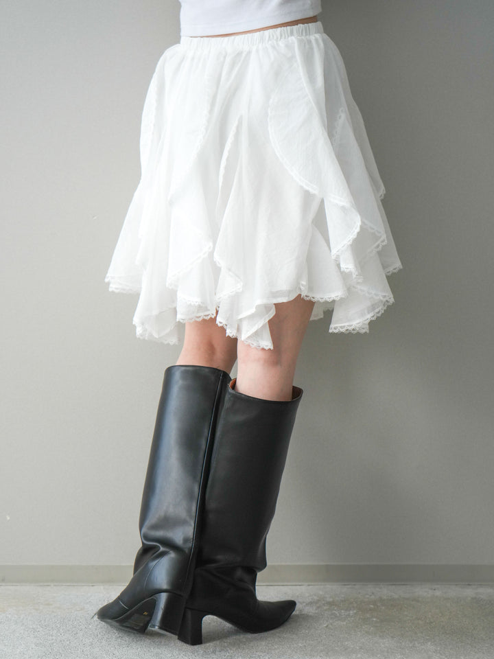 [予約]ラッフルレースミニスカート/white