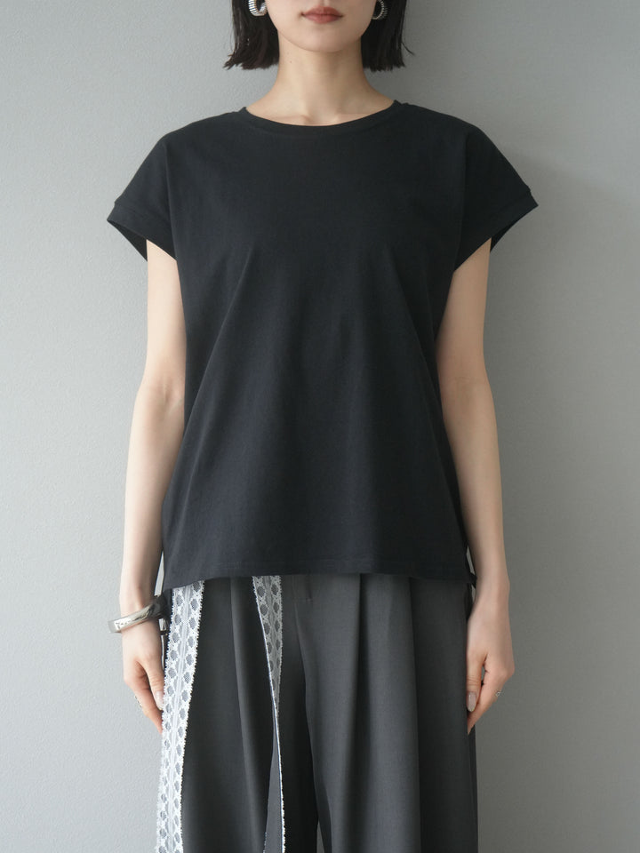 【預購】法式袖T卹/黑色