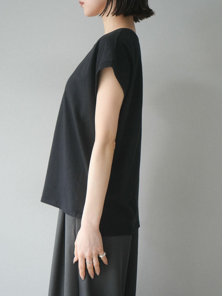 【預購】法式袖T卹/黑色