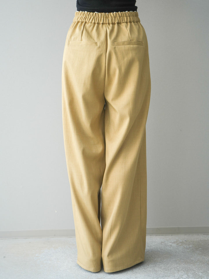 [予約]異素材ドッキングメニータックワイドパンツ/beige