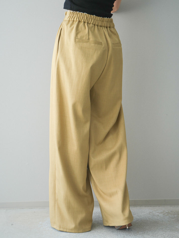 [予約]異素材ドッキングメニータックワイドパンツ/beige