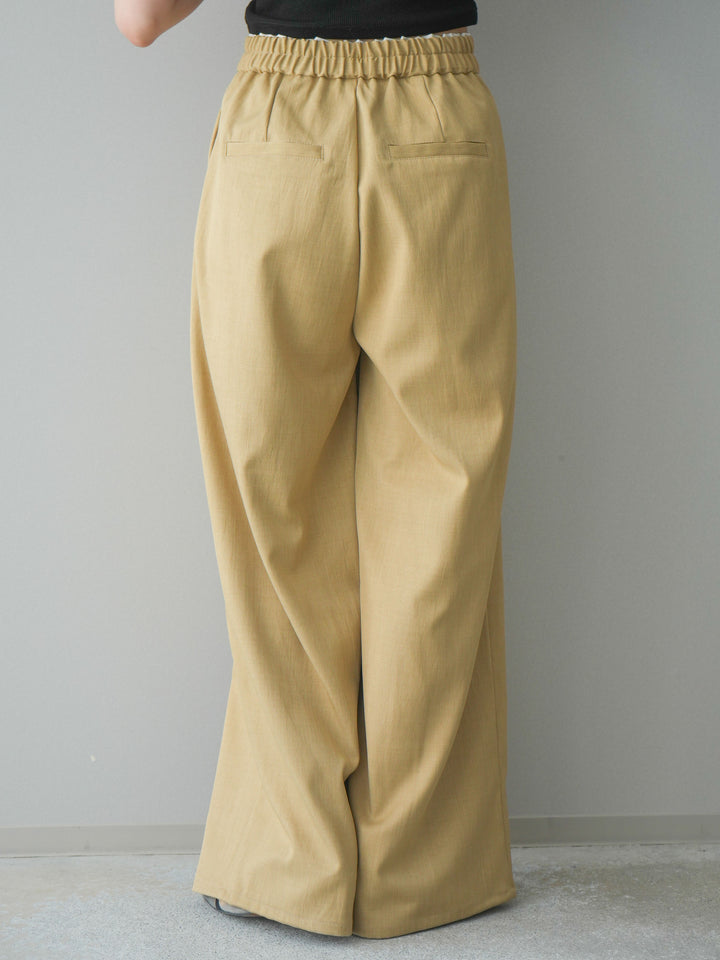 [予約]異素材ドッキングメニータックワイドパンツ/beige