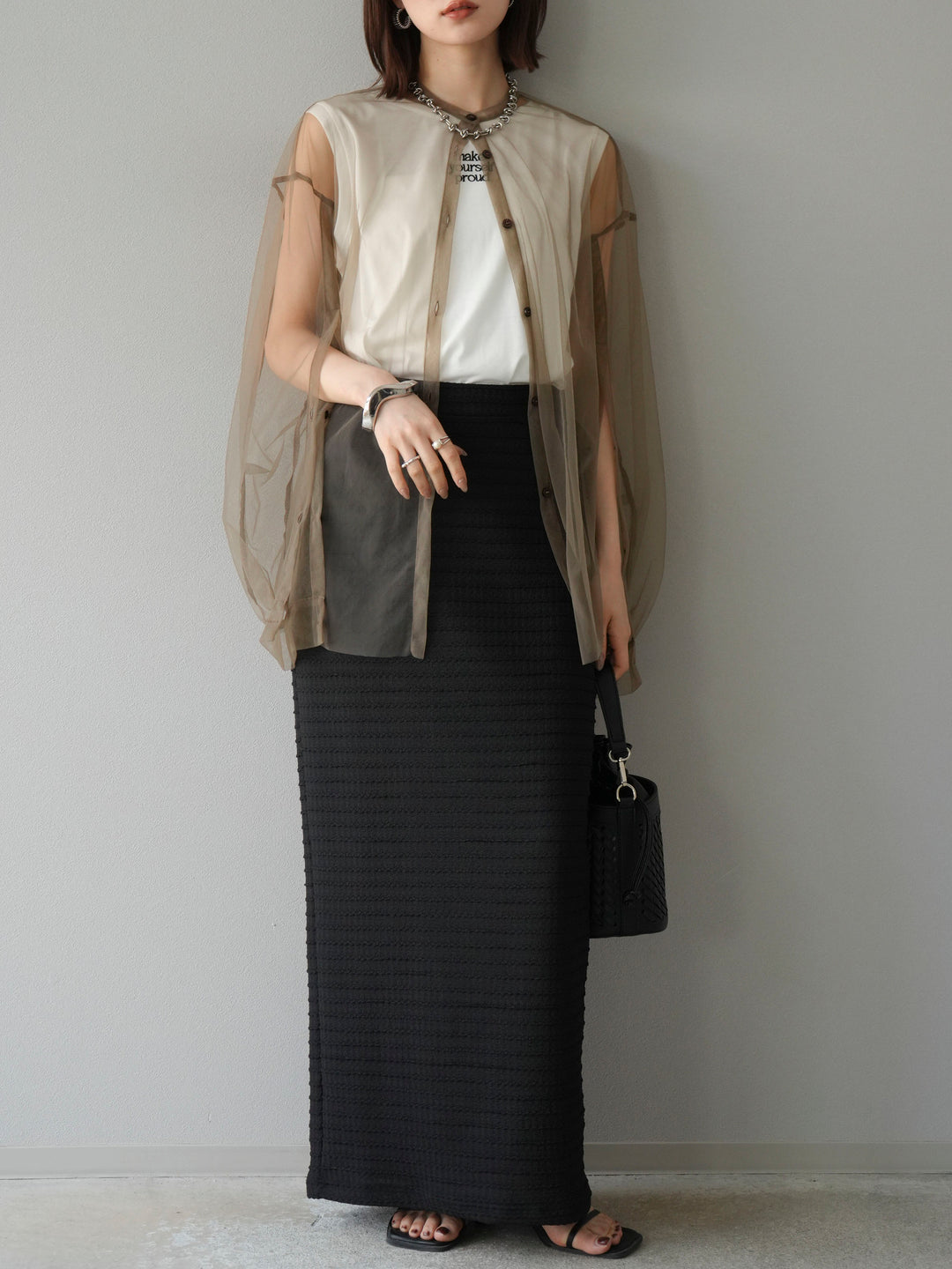 [予約]ロゴ刺繍ノースリートップス/オフ