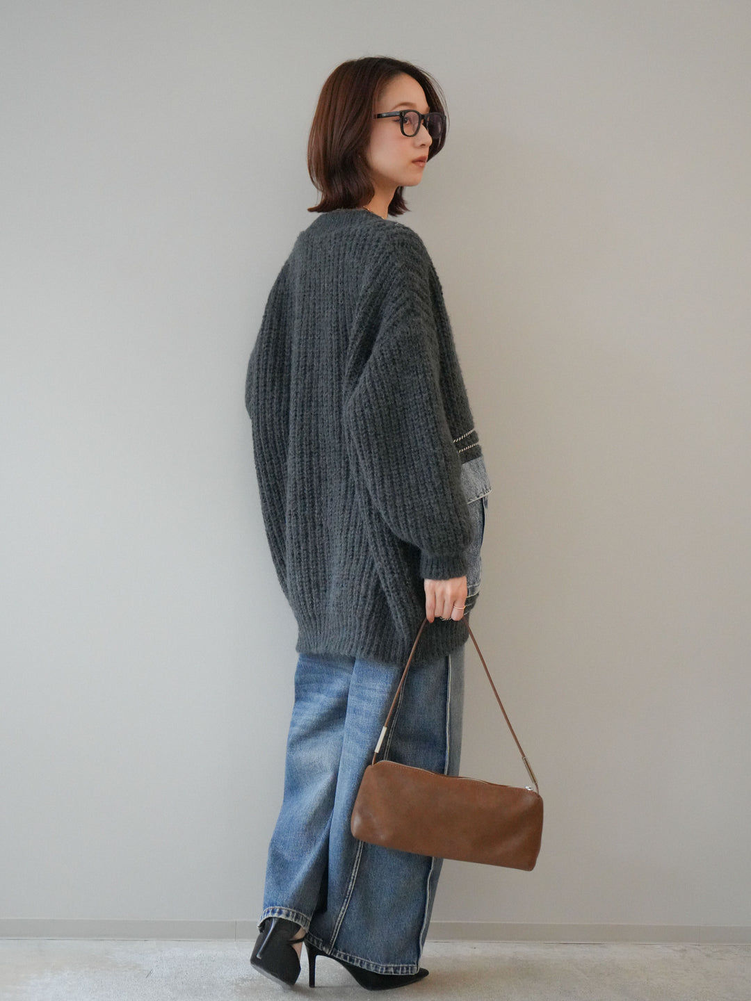 [予約]サイド切替カーブデニムパンツ/blue