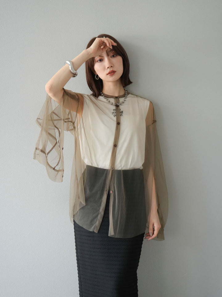 [予約]ロゴ刺繍ノースリートップス/オフ