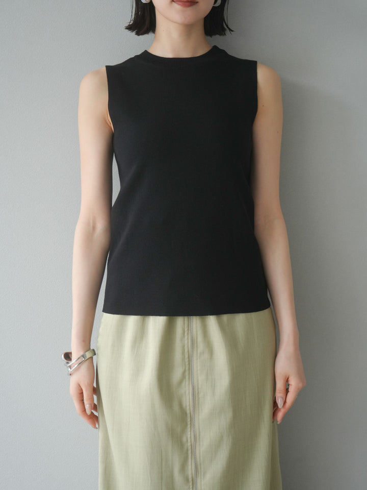 [予約]レーヨンニットタンクトップ/ブラック