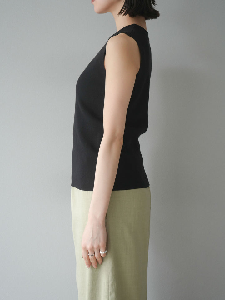 [予約]レーヨンニットタンクトップ/ブラック