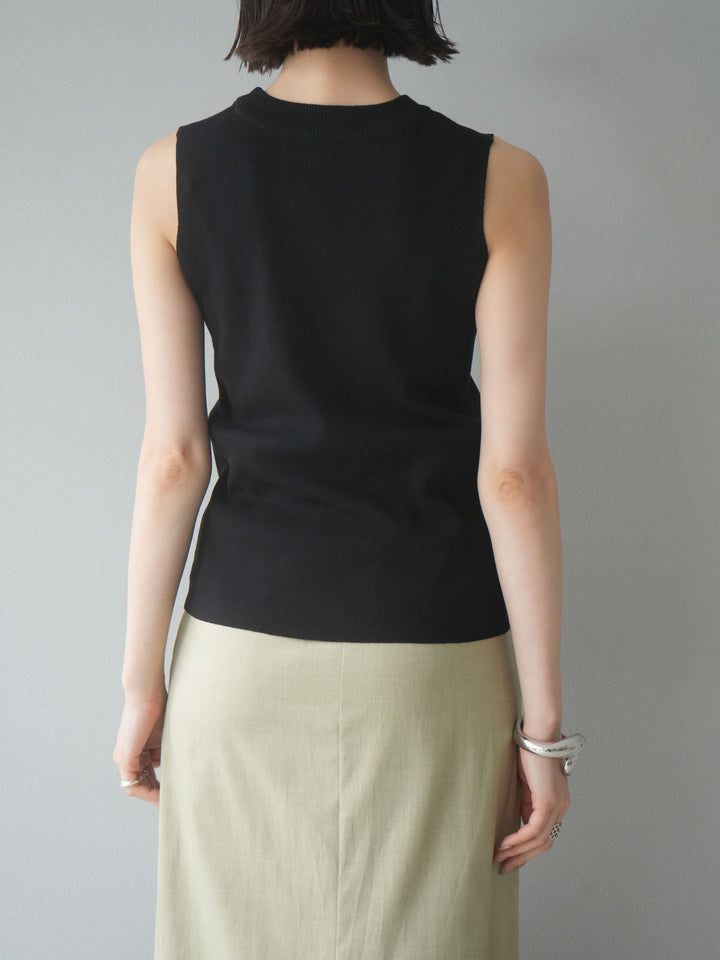 [予約]レーヨンニットタンクトップ/ブラック