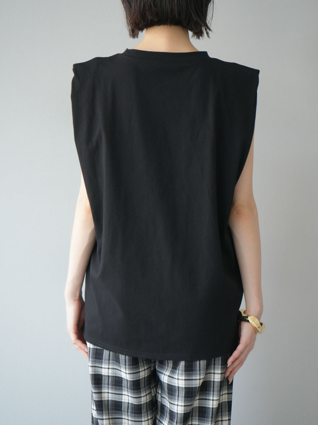 [予約]ショルダータックフレンチスリーブプルオーバー/ブラック