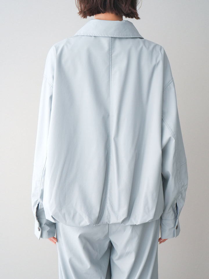 [予約]ウォッシャブルフェイクレザーバルーンジャケット/blue