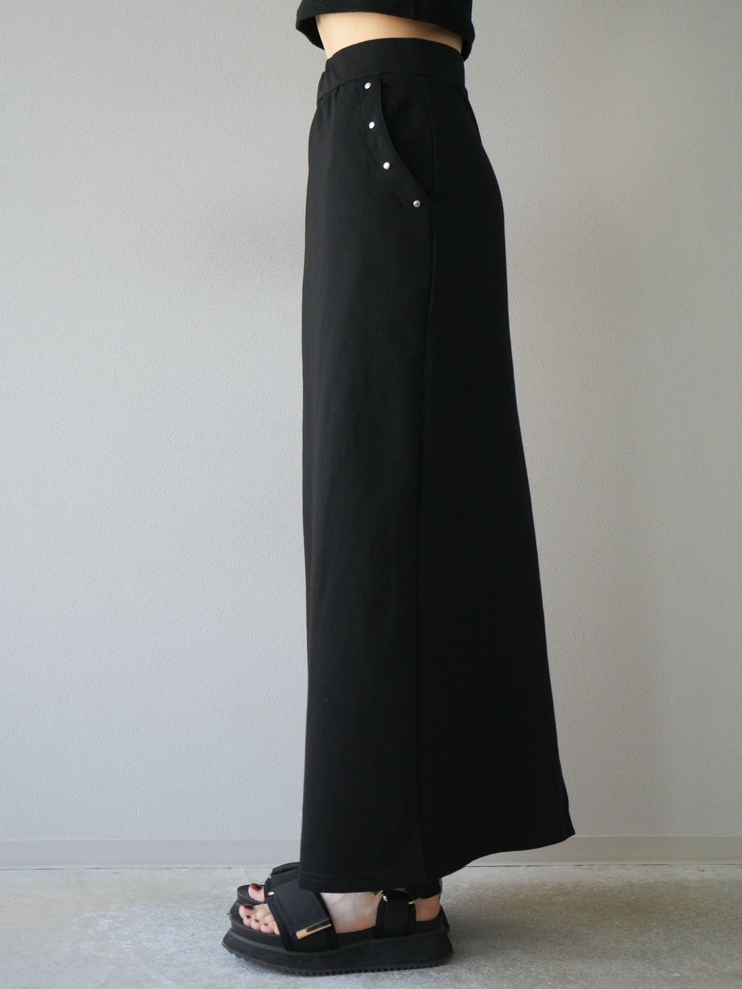 [SET]ミニ裏毛ツイストキャミバルーントップス＆Iラインスカート(2set)