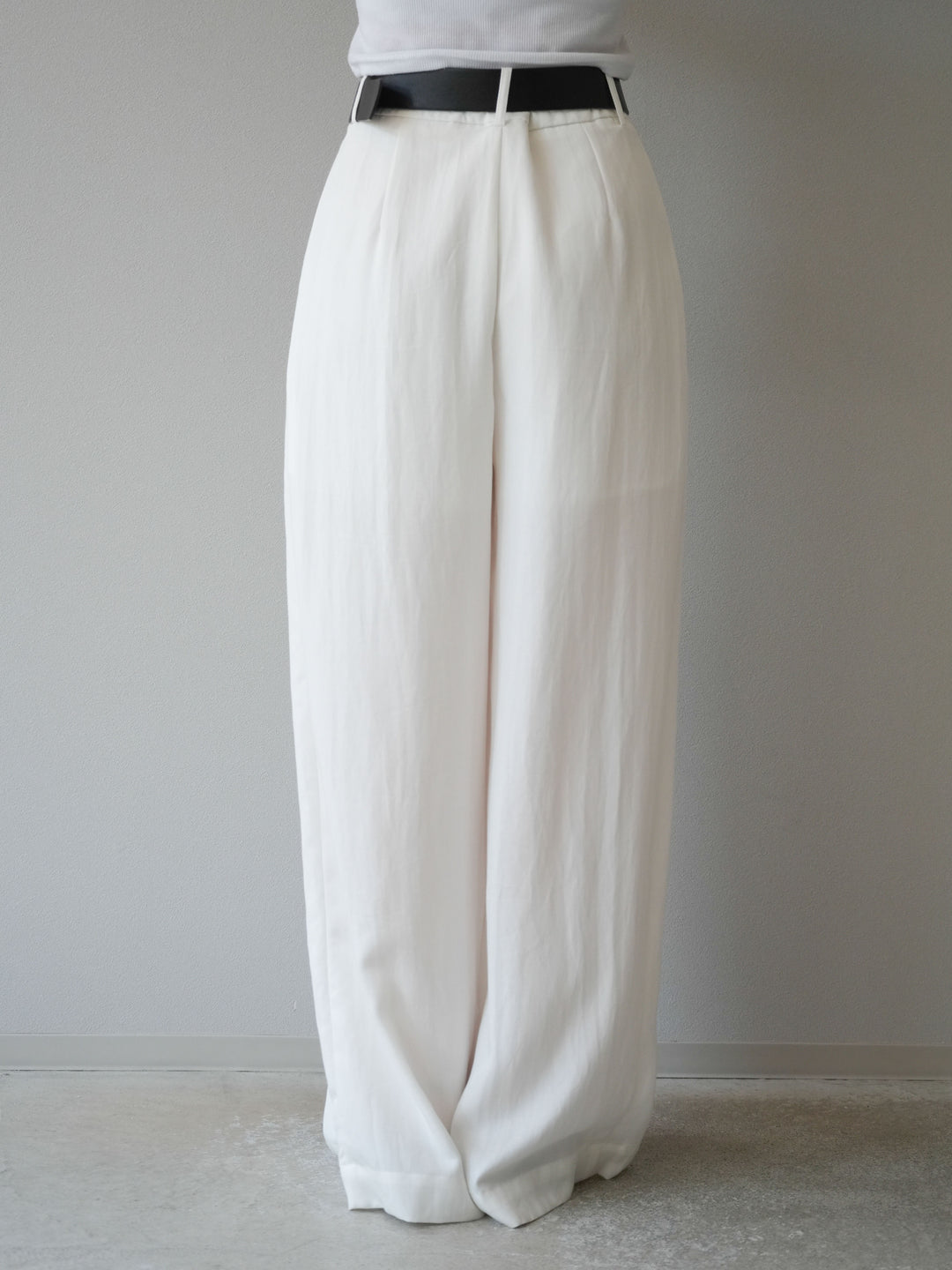【預購】寬褲配大帶/象牙白