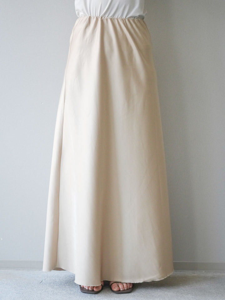 [予約]ドレープサテンスカート /yellow