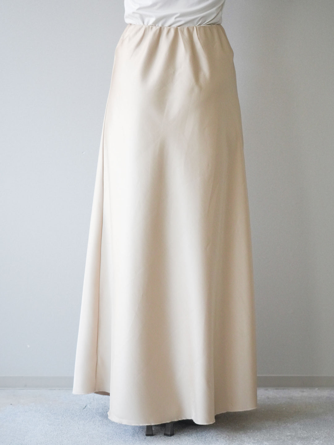 [予約]ドレープサテンスカート /yellow