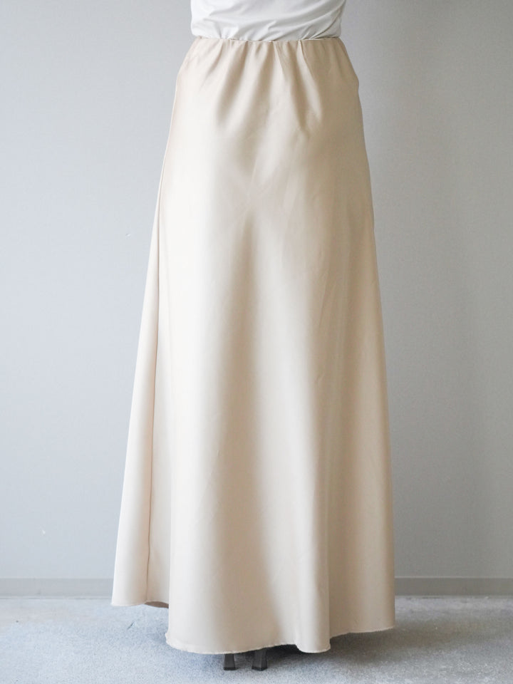 [予約]ドレープサテンスカート /yellow