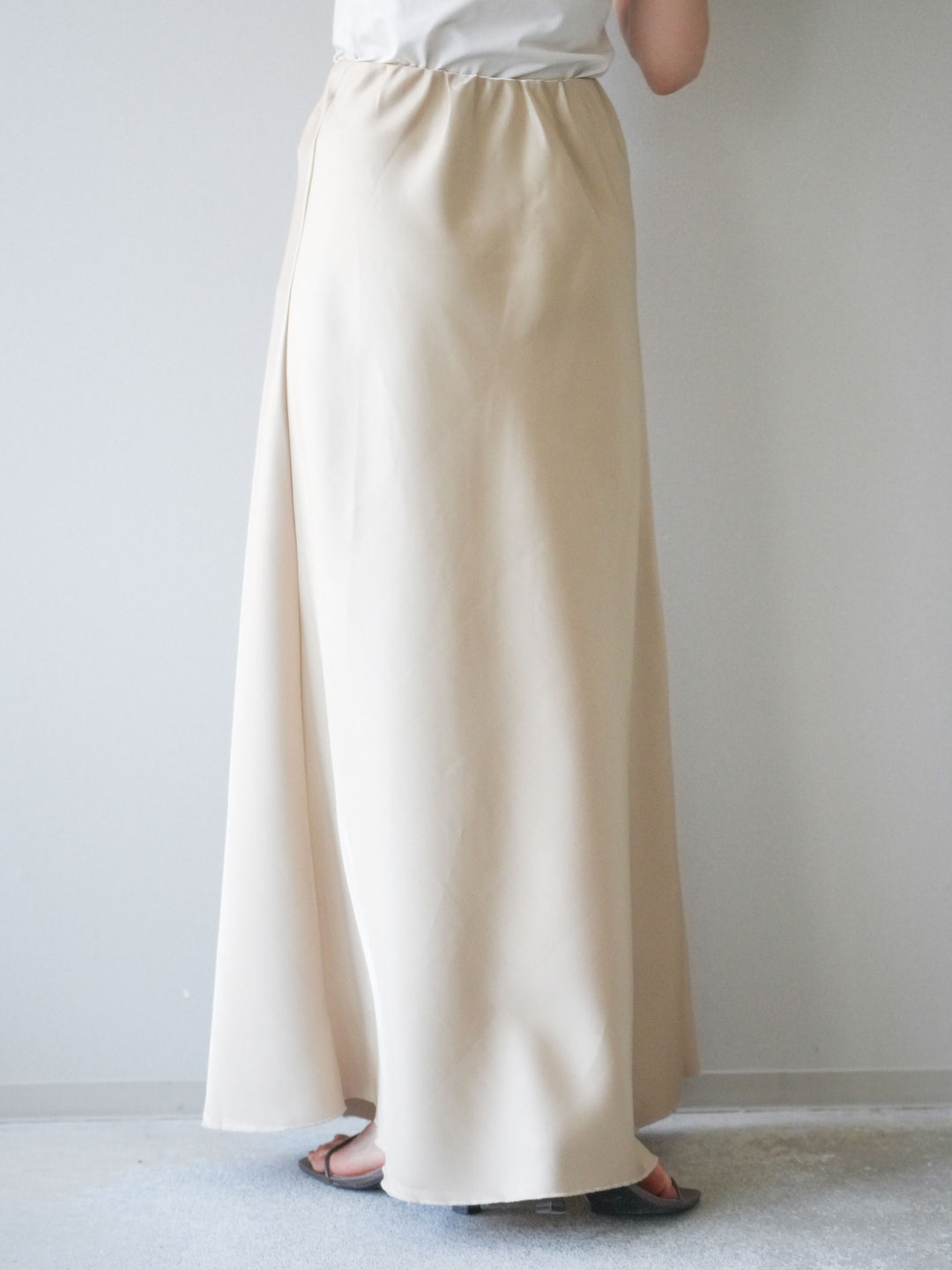 [予約]ドレープサテンスカート /yellow