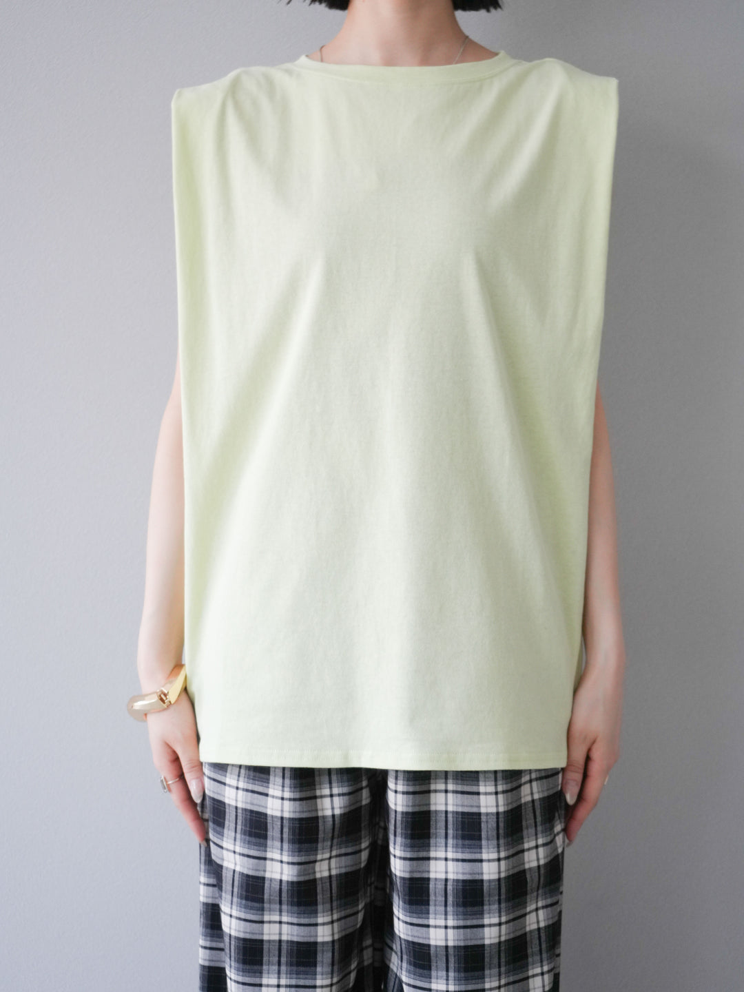 【預購】肩部褶皺法式袖套頭衫/綠色