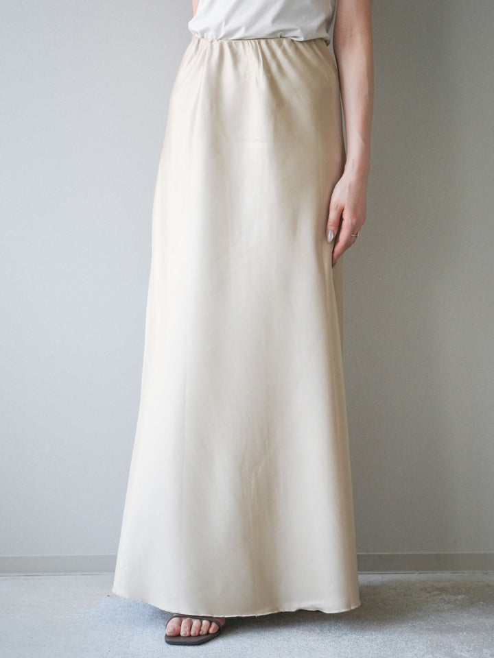 [予約]ドレープサテンスカート /yellow