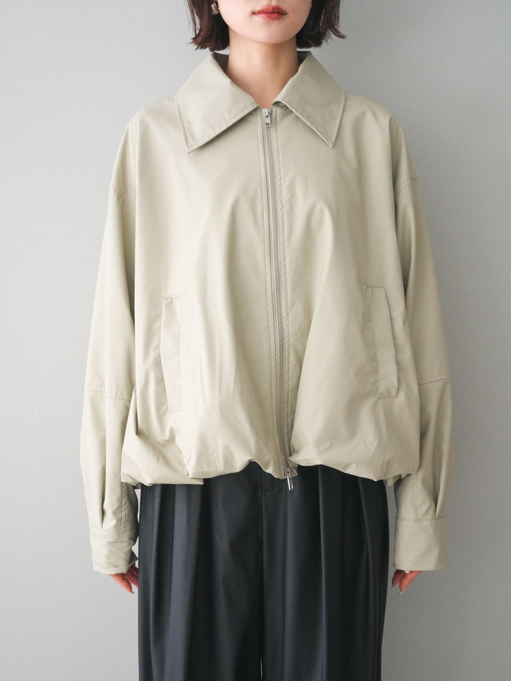 [予約]ウォッシャブルフェイクレザーバルーンジャケット/ecru