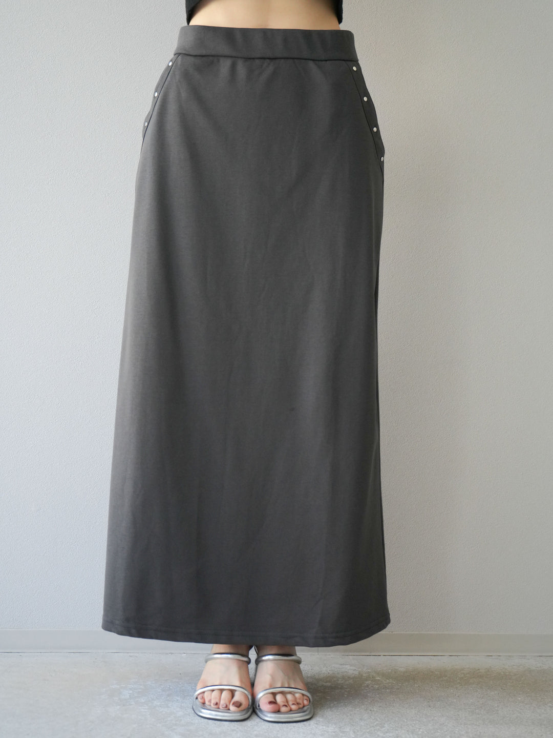 [SET]ミニ裏毛ツイストキャミバルーントップス＆Iラインスカート(2set)