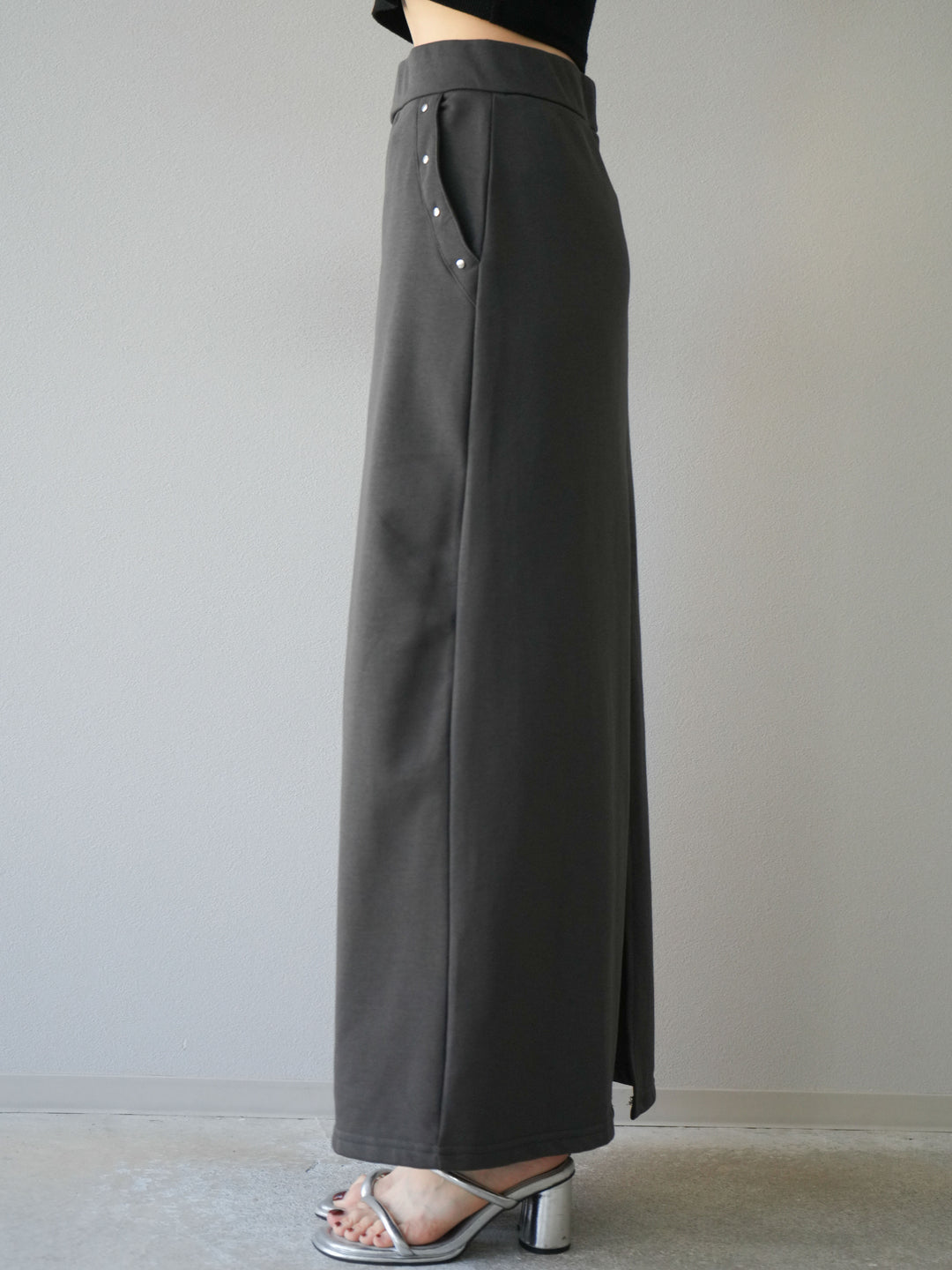 [SET]ミニ裏毛ツイストキャミバルーントップス＆Iラインスカート(2set)