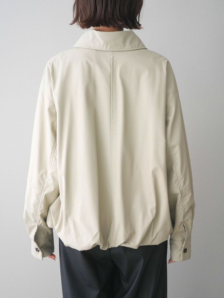 [予約]ウォッシャブルフェイクレザーバルーンジャケット/ecru