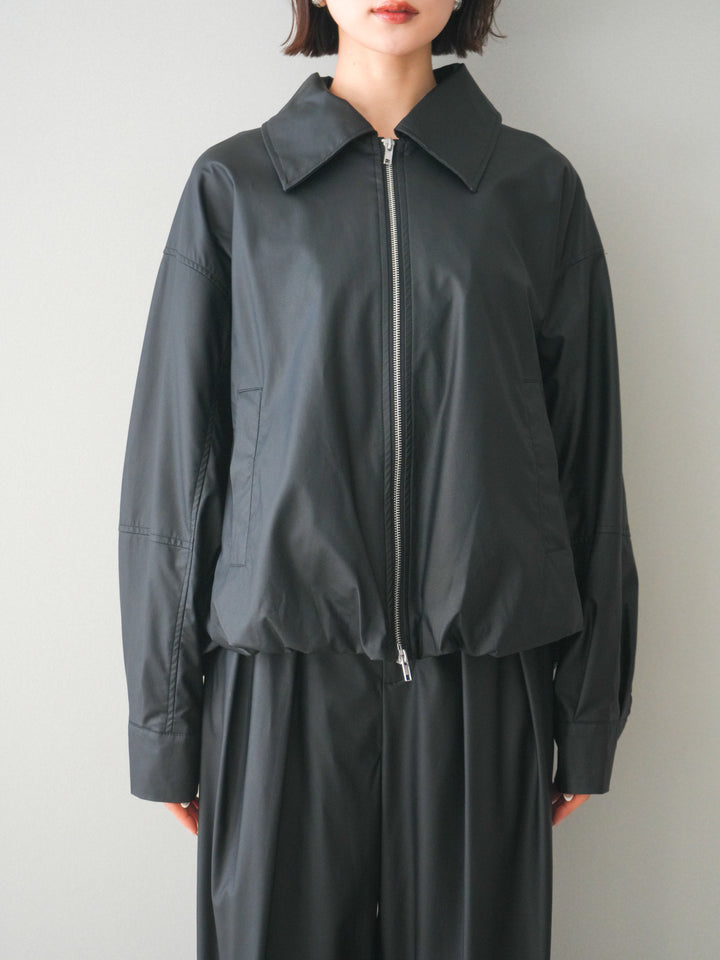 [予約]ウォッシャブルフェイクレザーバルーンジャケット/black