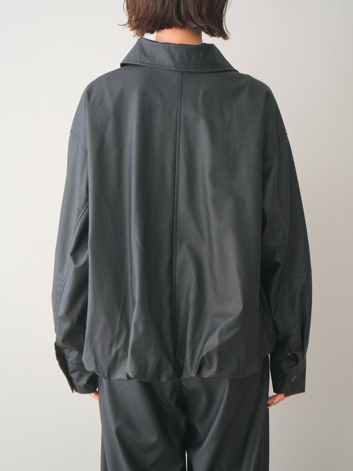 [予約]ウォッシャブルフェイクレザーバルーンジャケット/black