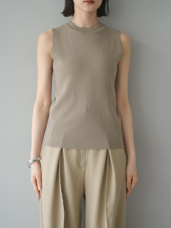 [予約]レーヨンニットタンクトップ/ベージュ